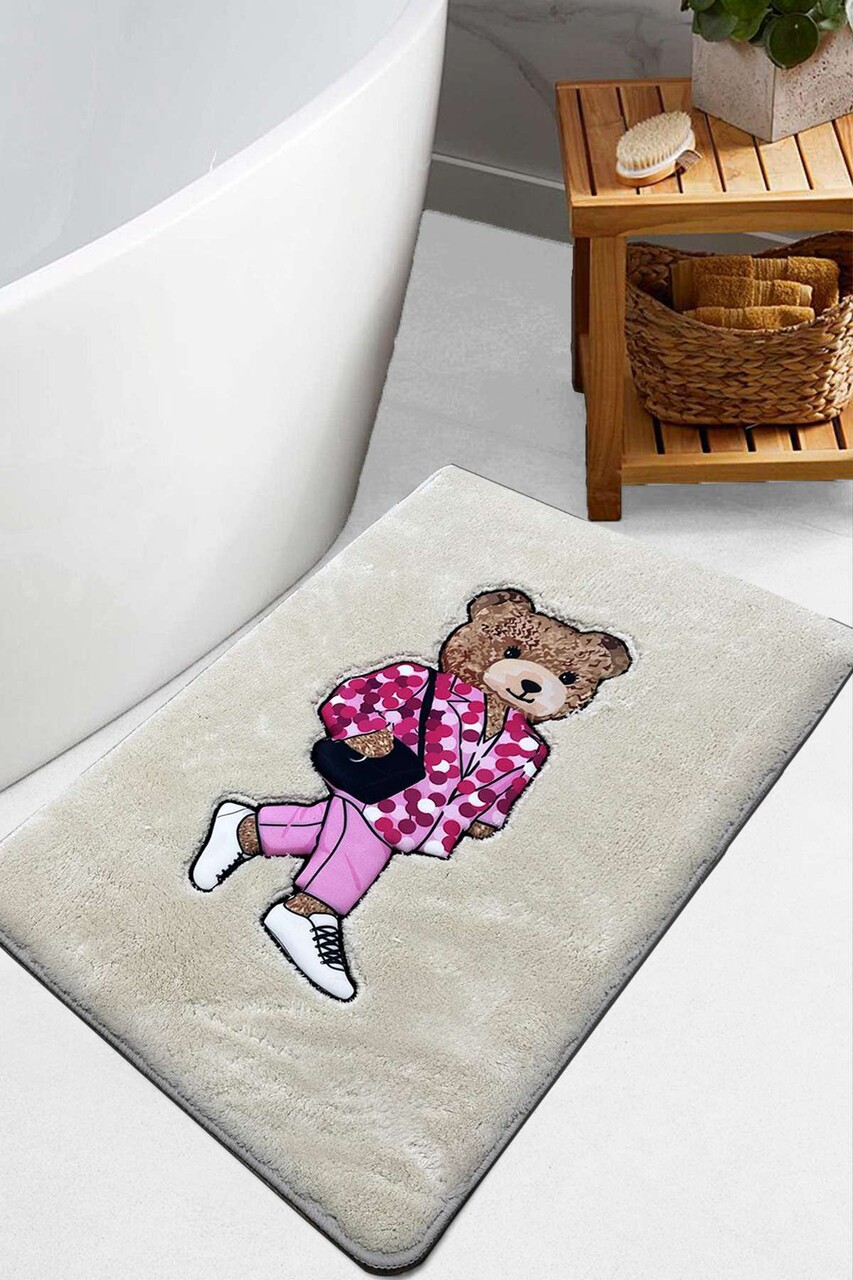 Covoras de baie, L'essentiel Maison, Boss Bear, 60x100 cm, Piatra - imagine 3